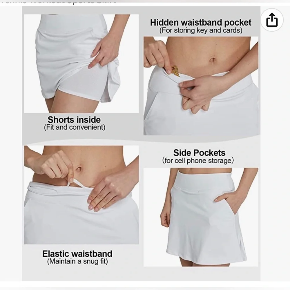 City Young Woman’s Golf Skorts with pocket athletic running tennis workout - Picture 6 of 6